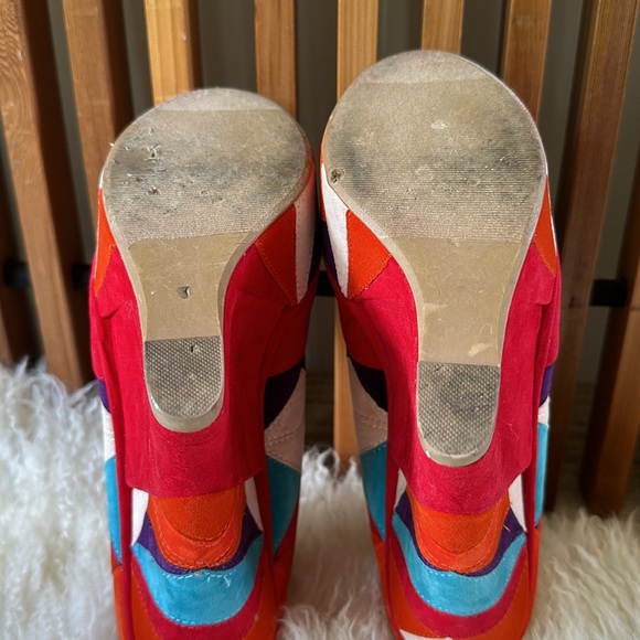 Funky Multi-color Wedge Platform sz.10 - Picture 3 of 3